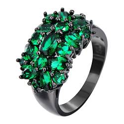 Elegantes lila einzigartiges Design Vintage Party Weihnachten Eheringe für Frauen Modeschmuck Ringe Veret (Green, 10) von XNBZW