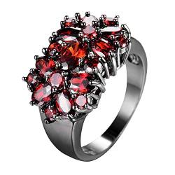 Elegantes lila einzigartiges Design Vintage Party Weihnachten Eheringe für Frauen Modeschmuck Ringe Veret (Red, 10) von XNBZW