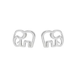 Ohrringe 2022 Plain Weißer Schmuck Damen Elefant Silber Kleine S925 Ohrringe Kreative Ohrringe Ohrringe (Multicolor, One Size) von XNBZW