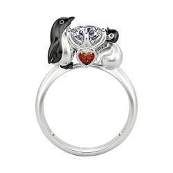 Ringe Frauen Verstellbarer Ring mit Öffnung, Verlobung, runder Schnitt, Zirkonia, Damen, Eheringe, Schmuck, Ringe für die Frau (A, One Size) von XNBZW