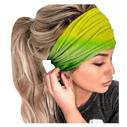 Wrap Print Stirnband Kopf Bandana Elastische Frauen Haarband Stirnband Stirnband (Grün, Freie Größe) von XNBZW