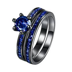 XNBZW Bunter Legierungs-Größen-Finger-Zirkon-Schmuck schellt Frauen 512 Hochzeits-Geschenk-Ring-Ringe Ringe Herren 13 (Blue, 11) von XNBZW