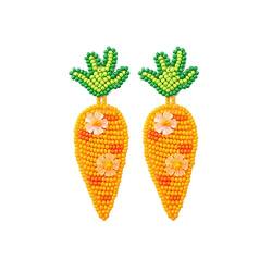 XNBZW Ostern Retro Stil Kreative Accessoires Karotte Ohrringe Perlen Handgewebte Ohr Zubehör Ohrringe Packs für Frauen, Orange, Einheitsgröße, Retro von XNBZW