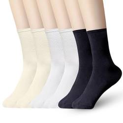 XNIVUIS 6 Paar Socken für Herren Damen Knöchelsocken Damen Crew Socken Sportsocken Lässige Socken Formelle Socken Komfortabel und atmungsaktiv Baumwoll Socken Schwarz Weiß Beige (6 Paar) von XNIVUIS