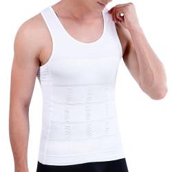 XNIVUIS Unterhemd Herren Tank Top, Herren Ärmellose Unterhemden, Kompressionsshirts Ärmellos Muskelshirtst Männer Sportunterhemden, Athletic Shapewear für Männer Oberteil, Einheitsgröße (Weiß) von XNIVUIS