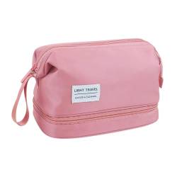 Tragbare Schminktasche Kulturbeutel, Wash Pouch Make Up Tasche Kosmetiktasche, Multifunktions Reise Kosmetiktasche Waschtasche Für Damen Und Mädchen (Rosa) von XNSHUN