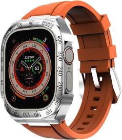 XNWKF Metall-Uhrengehäuse, Gummi-Uhrenarmband, Mod-Kit, für Apple Watch Ultra 8, 49 mm Serie, luxuriöses Sportarmband, Mod Kit, für iWatch 49 mm Uhr, Ersatzzubehör, For Ultra 49mm, Achat von XNWKF