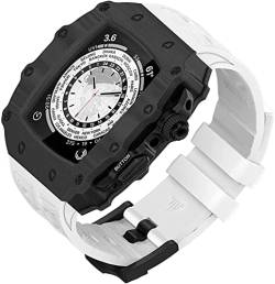 XNWKF Uhrengehäuse aus Karbonfaser, für Apple Watch 8, 7, 45 mm, Fluorkautschuk, RM-Mod-Kit, Armbandrahmen-Modifikationsset, für iWatch 6, 5, 4, SE, 44 mm, For 45mm, Achat von XNWKF