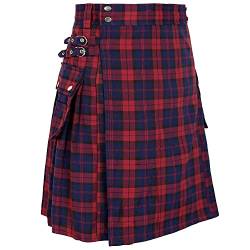 XOMUNK Schottischer Herren-Kilt mit traditionellem Highland-Schottenkilt, Z2386rd, 5X-Large von XOMUNK