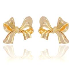 XOUDKE Bow Earrings, Gold Silber Bogen Ohrstecker Ohrringe für Damen, Schleifen Schmuck Frauen von XOUDKE