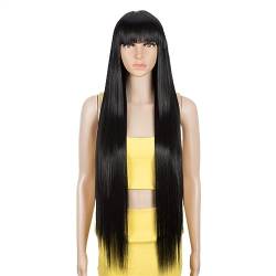 Perücke Natürliche Haar 36 Zoll Cosplay synthetische Perücke mit Pony lange gerade Perücke Ombre Blonde farbige Perücke Perücke for Frauen Perücke for schwarze Frauen synthetische Perücke Haarperücken von XOVP-023