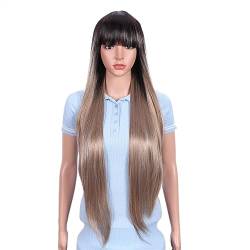 Perücke Natürliche Haar 36 Zoll Cosplay synthetische Perücke mit Pony lange gerade Perücke Ombre Blonde farbige Perücke Perücke for Frauen Perücke for schwarze Frauen synthetische Perücke Haarperücken von XOVP-023