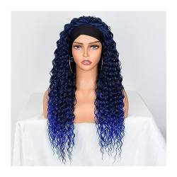 Perücke Natürliche Haar Synthetische Stirnband-Perücke, Damen-Perücke, gemischte Ombré-Honigblonde, lockige Perücken, tägliche Party, Cosplay-Perücke, hitzebeständig, grün-blaues Haar Haarperücken fü von XOVP-023