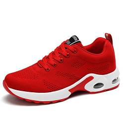 XPERSISTENCE Damen Laufschuhe Atmungsaktiv rutschfeste Fitness Straßenlaufschuhe Sportschuhe Mode Freizeitschuhe Sneaker Rot 39 EU von XPERSISTENCE
