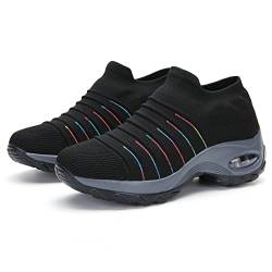 XPERSISTENCE Straßenlaufschuhe Sportschuhe für Damen Jogging Mesh Atmungsaktive rutschfest Leichte Fitness Schwarz Größe 39 von XPERSISTENCE