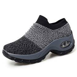 XPERSISTENCE Walkingschuhe Damen Leichte Mesh Laufschuhe Atmungsaktive Laufschuhe Grau Größe 38 von XPERSISTENCE