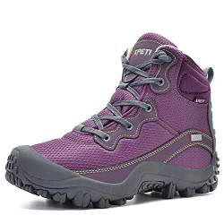 XPETI Dimo wasserdichte Wanderschuhe Damen Outdoorschuhe Leicht Trekkingschuhe rutschfeste Bergschuhe Frauen Sommer Lila EU 36 von XPETI