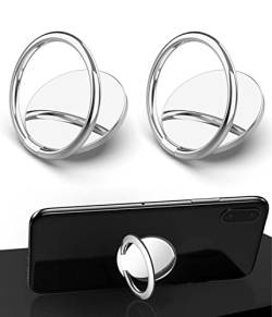 2pcs Handy-Ringhalter Smartphone-Ring 360-Grad-Drehung Universal-Handy-Ringhalter Ringhalter Fingerhalter Halter Handyhalter (Silber) von XPEX
