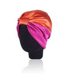 XPEX 1 Packung Damen und Mädchen, Satin, weiche Mütze, Nachtmütze, verstellbare Nachtmütze, Kopfbedeckung, weiche Kopfbedeckung mit elastischem Band, seidige Nachtmütze von XPEX