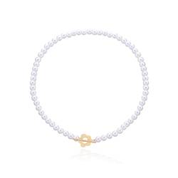 XPEX 1 Stück natürliche Perlenkette, barocker Perlenschmuck für Frauen, Perlen-Planeten-Halskette, Nachahmungsperlen-Halskette, Perlen-Kugel-Halskette von XPEX