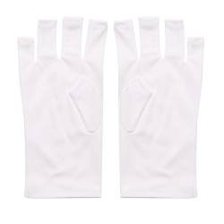 XPEX 2 Paar uv handschuhe maniküre,anti uv handschuhe,Leicht und atmungsaktiv, weich und bequem, schützt die Hände vor Sonnenbrand（Weiss） von XPEX