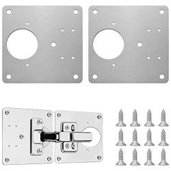 XPEX 2-teilige Scharnier-Reparaturplatte aus Edelstahl, schraubbarer Scharnier-Reparaturclip mit Löchern. Für die Reparatur von Türen Schränken Möbeln Schubladenboxen Fenster von XPEX