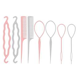 XPEX 4-teiliges Set Haarknoten Maker,Zubehör DIY Zubehör Haare Frau Modellierung Werkzeug Kit,Hairdress Kit Set,Einfach zu verwenden,einfache schnelle Spirale Braid Flechten,für Mädchen von XPEX