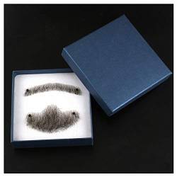 XPIT Fake Beard Hand Made 100 Prozent Echthaar-Spitze-bequeme unsichtbare Haar-Schnurrbart for Männer (Color : HX 04) von XPIT