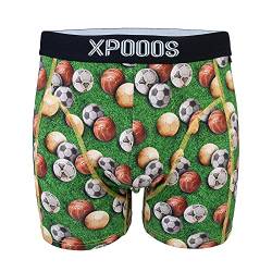 XPOOOS Men's Soccer Boxer Boxershorts, Green, Extra Large von XPOOOS