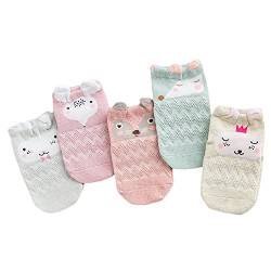 XPX Garment 5paar Mesh Karikatur Tier Baumwolle Unisex Baby Socken Neugeborenen Liner Socken Für Baby 0-3 Jahre von XPX Garment