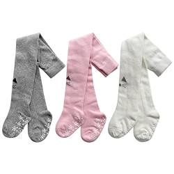 XPXGMT 3 Pack Anti-Rutsch Baby Mädchen Strumpfhose Neugeborene Girs Leggings für Säugling Baumwolle Kleinkind Grils Strumpfhose 6-12 Monate von XPXGMT