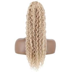 Pferdeschwanz Haarverlängerung Langwelliger lockiger Pferdeschwanz mit Kordelzug, 66 cm, synthetische Clip-in-Pferdeschwanz-Extensions for schwarze Frauen, Afro-Locken-Pferdeschwanz mit Kordelzug, fal von XPYGF565