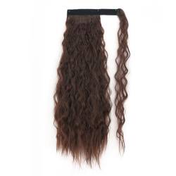 Pferdeschwanz Haarverlängerung Pferdeschwanz-Extensions, 22/34 Zoll langer Afro-Locken-Wickel-Pferdeschwanz, lockiges, gewelltes synthetisches Haarteil for Frauen, gefälschte Pferdeschwänze, Clip-in-H von XPYGF565