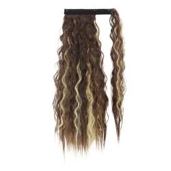 Pferdeschwanz Haarverlängerung Pferdeschwanz-Extensions, 22/34 Zoll langer Afro-Locken-Wickel-Pferdeschwanz, lockiges, gewelltes synthetisches Haarteil for Frauen, gefälschte Pferdeschwänze, Clip-in-H von XPYGF565