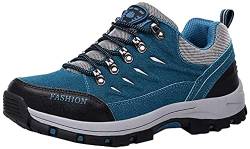 XQXT Herren/Damen Wanderschuhe Wanderstiefel Unisex Trekking Schuhe Outdoor Walking Schuhe Gleitsicher Stiefel mit Perfekter Dämpfung Dicker Size 36-44 (44,Blau) von XQXT