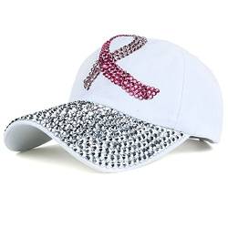 XRDSS Damen Baseball Cap Mädchen Frauen Strass Sommer Outdoor Kappe (Weiß) von XRDSS