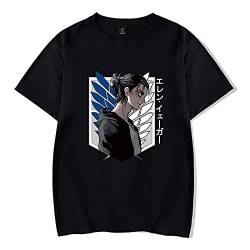 Anime Attack on Titan T-Shirts Eren Jaeger Print T-Shirts Eren T-Shirts Sommer Kurzarm Pullover für Männer Frauen von XSLGOGO