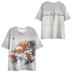 Sword Art Online Harajuku T-Shirt Kirito Kurzarm T-Shirt mit rundem Kragen für Damen und Herren von XSLGOGO