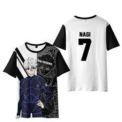 Unisex Blue Lock T-Shirt Lustiges Anime Manga Grafik 3D Druck T-Shirt Lässiges Kurzarm-T-Shirt Isagi Bachira Kunigami Chigiri Nagi Cosplay Tops von XSLGOGO