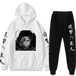 XSLGOGO Attack on Titan HoodiePants Zwei Sets Unisex Freizeit Lose Sweatshirt Jogginghose Anime Levi·Ackerman Cosplay Hoodie Jogginghose Anzug von XSLGOGO