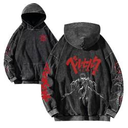 XSLGOGO Berserk Hoodie Guts Hoodie Unisex Anime Print Casual Trend Sweatshirt Washed Cotton Vintage Hooded Sweatshirt Street Trend Harajuku Style Sweatshirt... von XSLGOGO