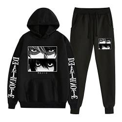 XSLGOGO Death Note Hoodie&Pants Zwei Sets Unisex Freizeit Lose Sweatshirt Jogginghose Anime Charakter Cosplay Hoodie Jogginghose Anzug von XSLGOGO