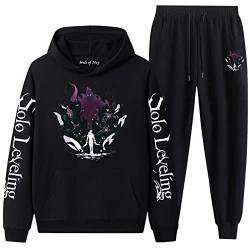 XSLGOGO Solo Leveling HoodiePants Zwei Sets Unisex Freizeit Lose Sweatshirt Jogginghose Anime Cosplay Hoodie Jogginghose Anzug S-3XL von XSLGOGO