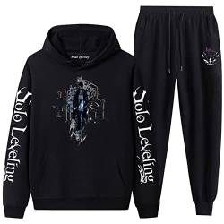 XSLGOGO Solo Leveling HoodiePants Zwei Sets Unisex Freizeit Lose Sweatshirt Jogginghose Anime Cosplay Hoodie Jogginghose Anzug S-3XL von XSLGOGO