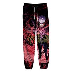 XSLGOGO Unisex Anime Jujutsu Kaisen Hose Geto Suguru Jogginghose Gojo Satoru Graphics Haremshose mit elastischer Taille und Kordelzug von XSLGOGO