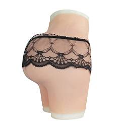 XSWL Silikon Hüfthose Unterwäsche Realistische Sissy Höschen Hip Enhancer Männer Boxershorts für Crossdresser Drag Queen Cosplay Gefälschte Vagina Panty,Elfenbein,Style 1 von XSWL