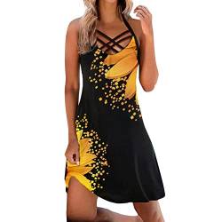 Damen Maxikleider Frauen Boho Maxi Rock Blumendruck Hoher Taille Pouchparty-Strand Langrock Schulterfreies Kleid Damen Kurz Damen Sommerkleider V-Ausschnitt Freizeitkleider Leinenkleid Blusenkleid von XTBFOOJ