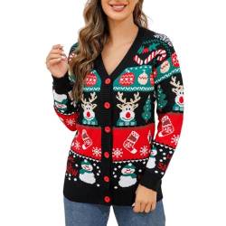 XTBFOOJ Weihnachten Kuscheljacke Damen Drucken 3D Druck Weihnachten Kleid Strandkleid Damen Grandpa Sweater Vintage t-Shirts y2k Sweater Damen Oversized Pulli Damen Kapuzenjacke Damen von XTBFOOJ