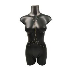 Damen-Körperkette – Brustkette, sexy Bikini, personalisierte Körperkleidung für Frauen, Kreuzkette mit Pailletten, Bauch-Bodysuit-Schmuck, Bauch-Taillenkette (A D4) (A D4) (A D4) von XTZYGLFD