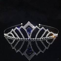 Haarnadel, modische Prinzessin-Diademe und Kronen für Mädchen und Frauen, Strass-Party, Brautkrone, Stirnband, Hochzeit, Haarschmuck (Größe: Gold) (A rot) von XTZYGLFD
